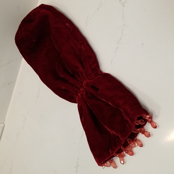 Pottery Barn Dining Pottery Barn Vintage Velvet Beaded Wine Bag In